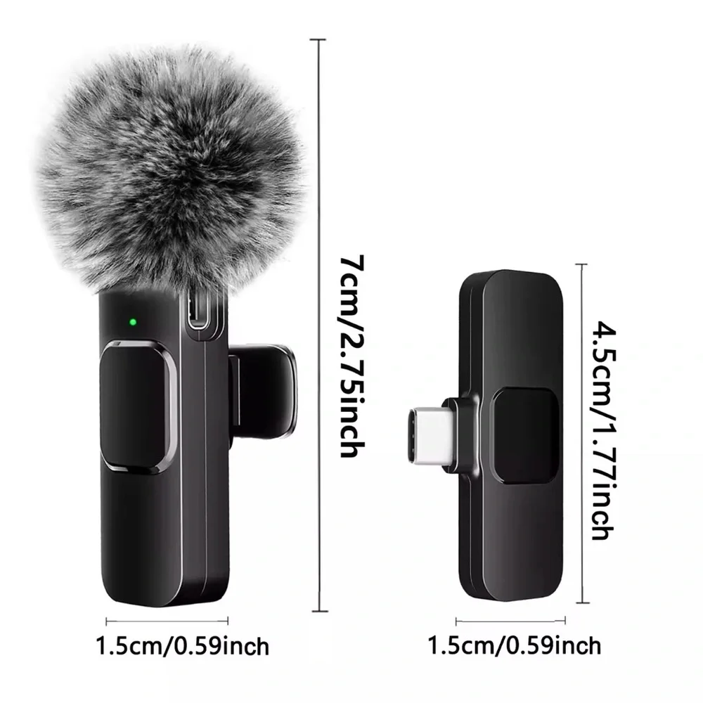 Wireless Lavalier Microphone Recording Mini Mic For iPhone Microphone
